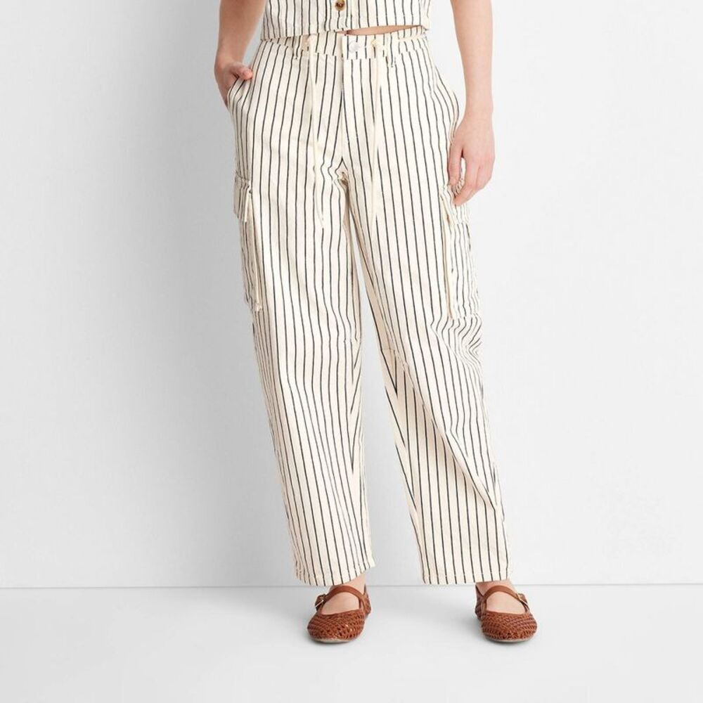 Future Collective | Striped Mid-rise Barrel Jean | 6